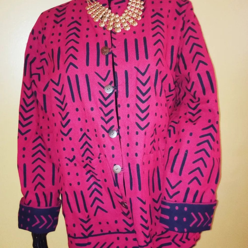 Reversible Mudcloth Print Jacket - image 5